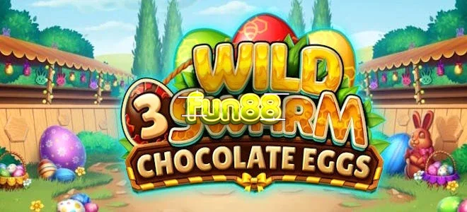 Giao diện trò chơi Wild Swarm 3 Chocolate Eggs với chủ đề lễ hội rực rỡ