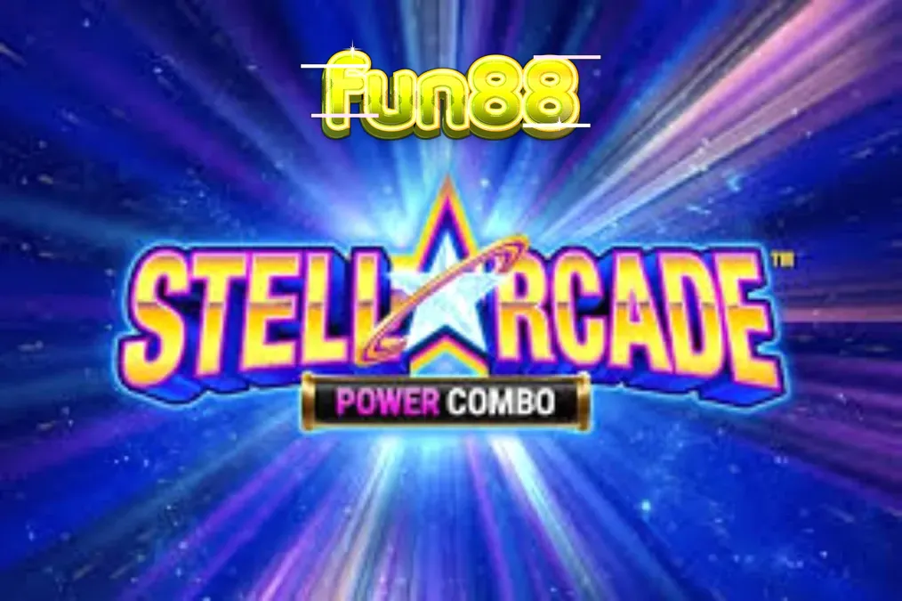 Giao diện trò chơi Stellarcade Power Combo với phong cách neon vũ trụ
